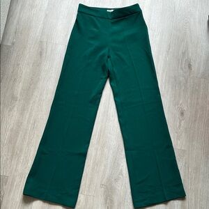 Zara Green Wide Leg Pants High-Waisted